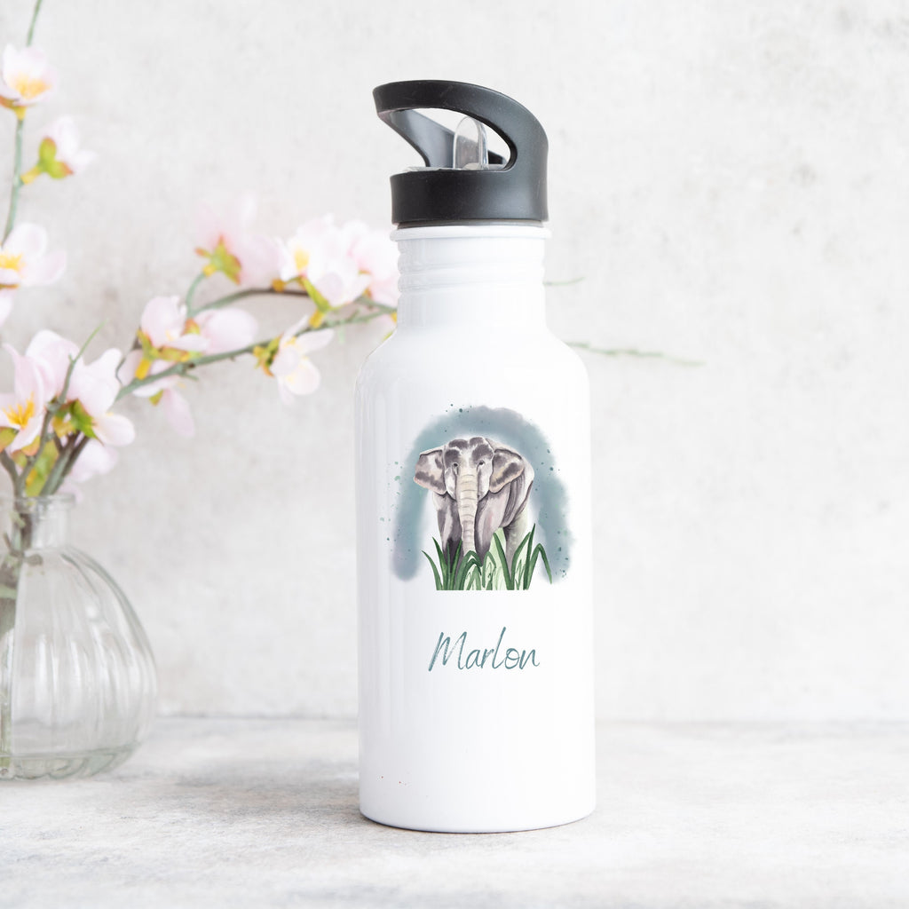 Trinkflasche personalisierbar mit Namen| Kinder| Elefant - GlamourDesign