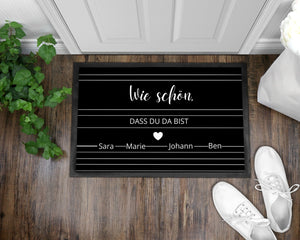Fußmatte | wie schön, dass du da bist| personalisierbar mit Vornamen| bis zu 6 Namen - GlamourDesign