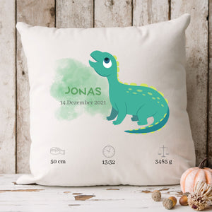 Personalisierbarer Kissenbezug| Kissen| Dinosaurier| Namenskissen| Jungen - GlamourDesign