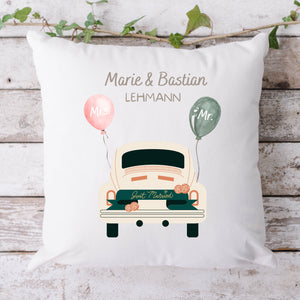 Kissen Hochzeit| Personalisierbarer Kissenbezug| Kissen mit Füllung| Mr&Mrs| Geschenk Hochzeit - GlamourDesign
