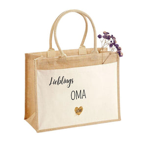 Jutetasche| Lieblingsoma| Einkaufstasche| Geschenk - GlamourDesign