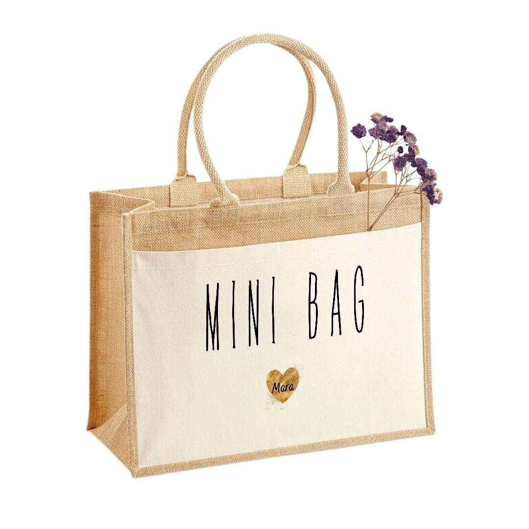 Jutetasche| Mini Bag| Einkaufstasche| Geschenk - GlamourDesign
