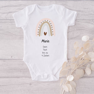 Baby Body Regenbogen | Geschenk zur Geburt | Wasserfarben | Boho | personalisierbar - GlamourDesign