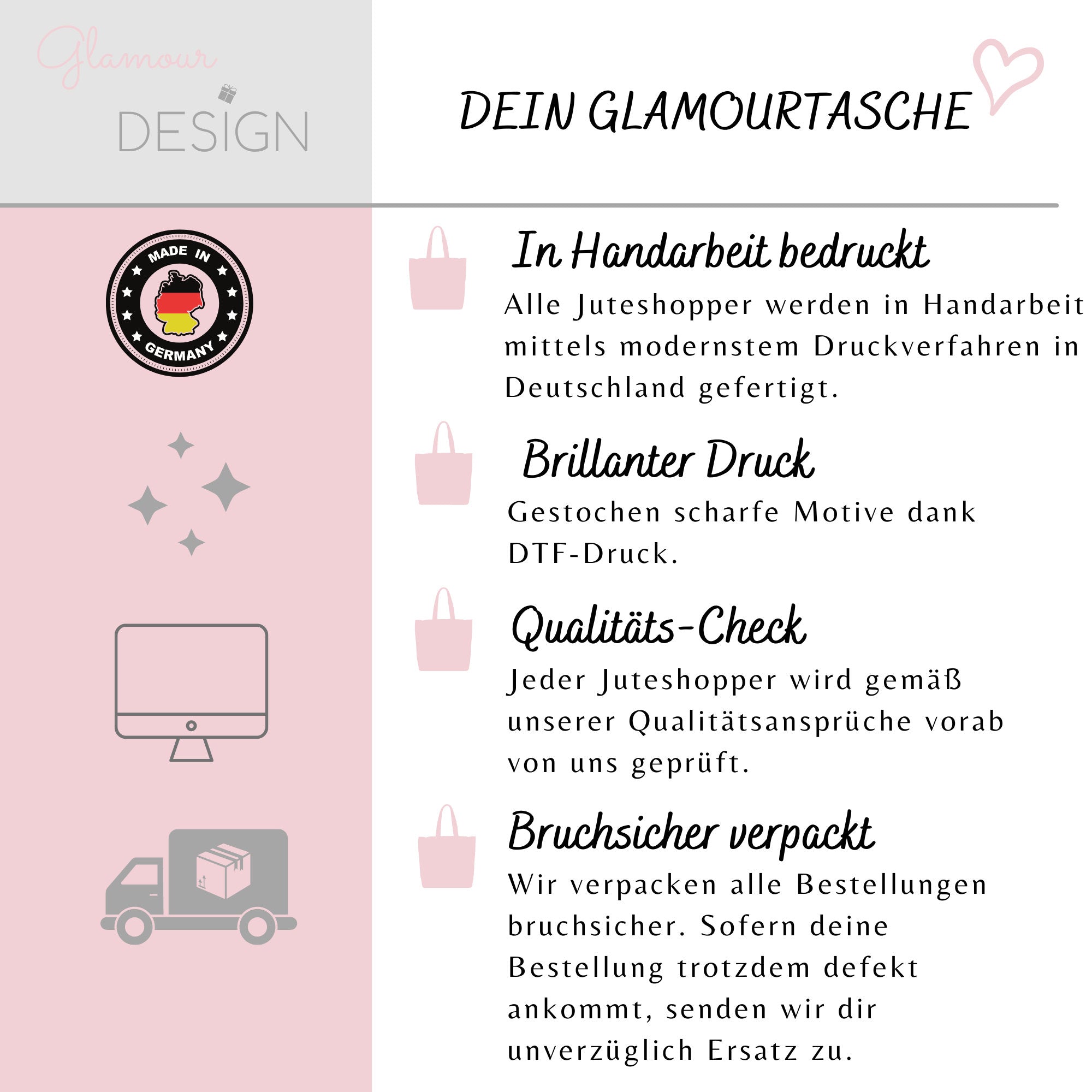 Juteshopper XL| personalisiert mit Namen| Einkaufstasche| Geschenk für die Erzieherin - GlamourDesign
