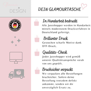 Juteshopper XL| personalisiert mit Namen| Einkaufstasche| Geschenk für die Erzieherin - GlamourDesign