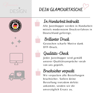Juteshopper XL| personalisiert mit Namen| Einkaufstasche| Geschenk für Mama - GlamourDesign