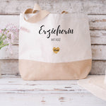 Lade das Bild in den Galerie-Viewer, Juteshopper XL| personalisiert mit Namen| Einkaufstasche| Geschenk für die Erzieherin - GlamourDesign
