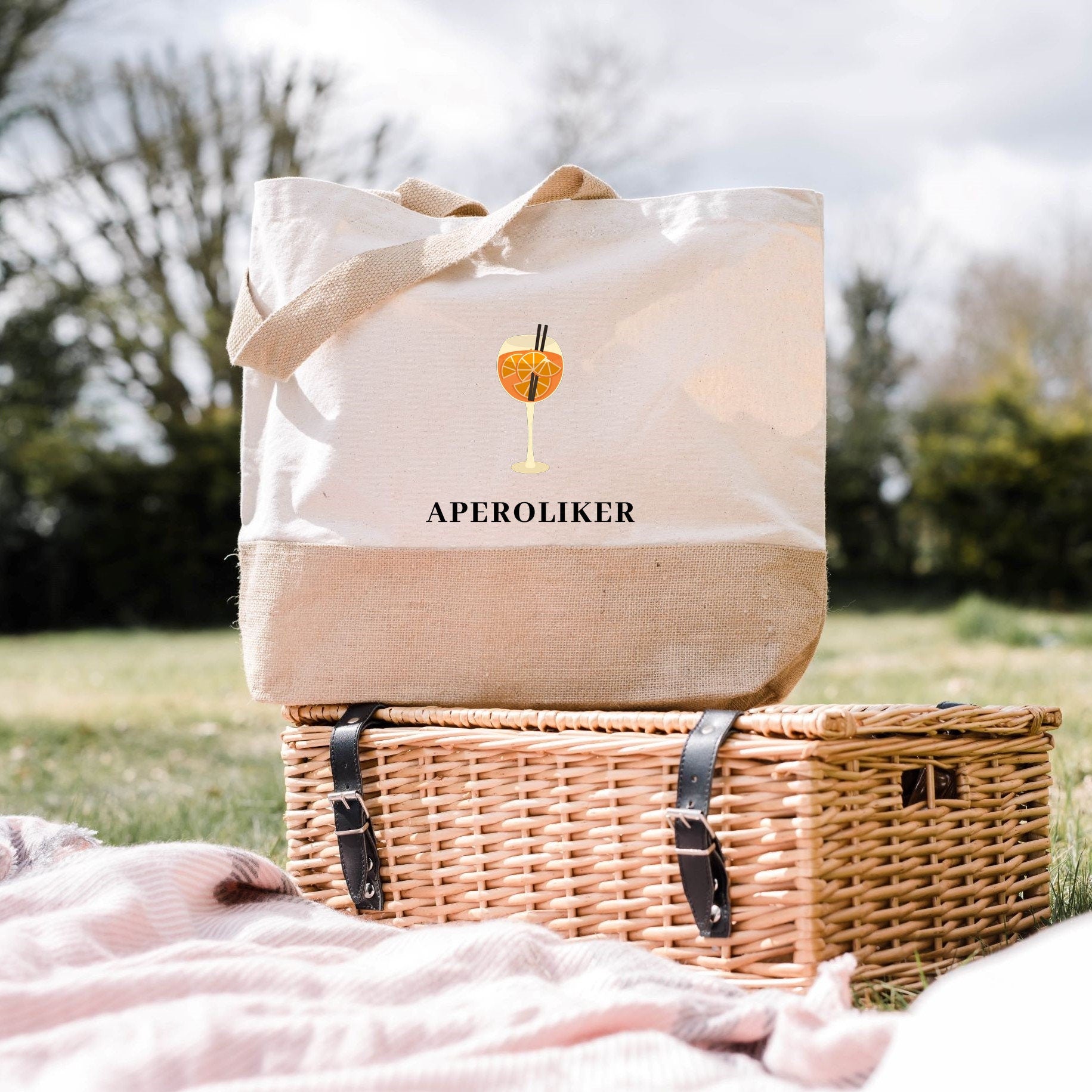Juteshopper XL| Minimalistisch | Einkaufstasche| Aperoliker - GlamourDesign