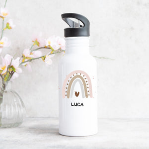 Trinkflasche personalisierbar mit Namen| Auswahl aus verschiedenen Regenbogen - GlamourDesign