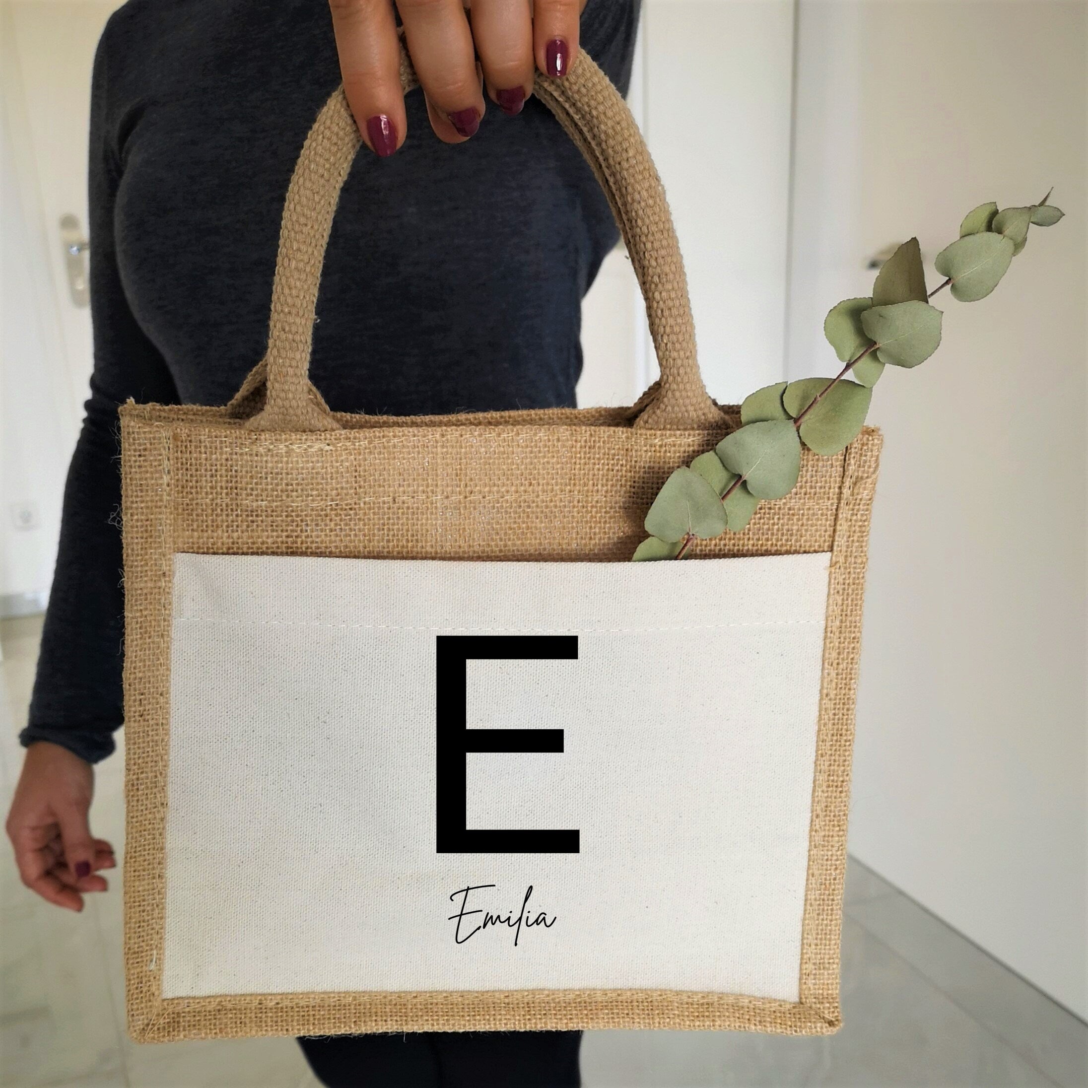 Jutetasche| in beige personalisiert mit Namen| Einkaufstasche| Geschenk| - GlamourDesign
