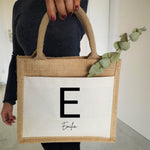 Lade das Bild in den Galerie-Viewer, Jutetasche| in beige personalisiert mit Namen| Einkaufstasche| Geschenk| - GlamourDesign
