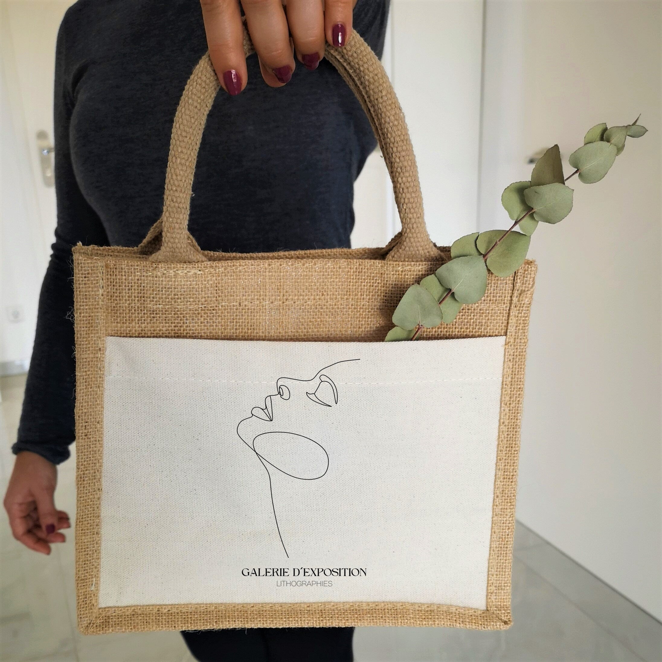 Jutetasche| One Line Design| Frau| Einkaufstasche| Geschenk - GlamourDesign