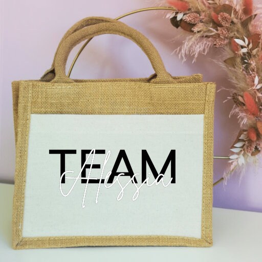 Jutetasche| Team Braut| personalisiert mit Namen| Einkaufstasche| Geschenk - GlamourDesign