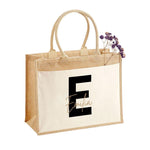 Lade das Bild in den Galerie-Viewer, Jutetasche| personalisiert mit Namen| Einkaufstasche| Geschenk| geschwungen| mit Fronttasche - GlamourDesign
