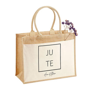 Jutetasche| personalisiert mit Namen| Einkaufstasche| Geschenk - GlamourDesign