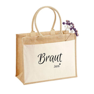 Jutetasche| JGA | Braut Namen| Einkaufstasche| Geschenk - GlamourDesign
