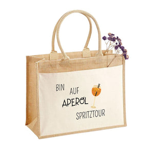 Jutetasche| Aperol Spritztour| cooles Design| Einkaufstasche| Geschenk - GlamourDesign