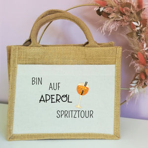 Jutetasche| Aperol Spritztour| cooles Design| Einkaufstasche| Geschenk - GlamourDesign