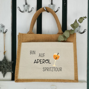 Jutetasche| Aperol Spritztour| cooles Design| Einkaufstasche| Geschenk - GlamourDesign