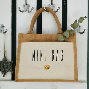 Jutetasche| Mini Bag| Einkaufstasche| Geschenk - GlamourDesign