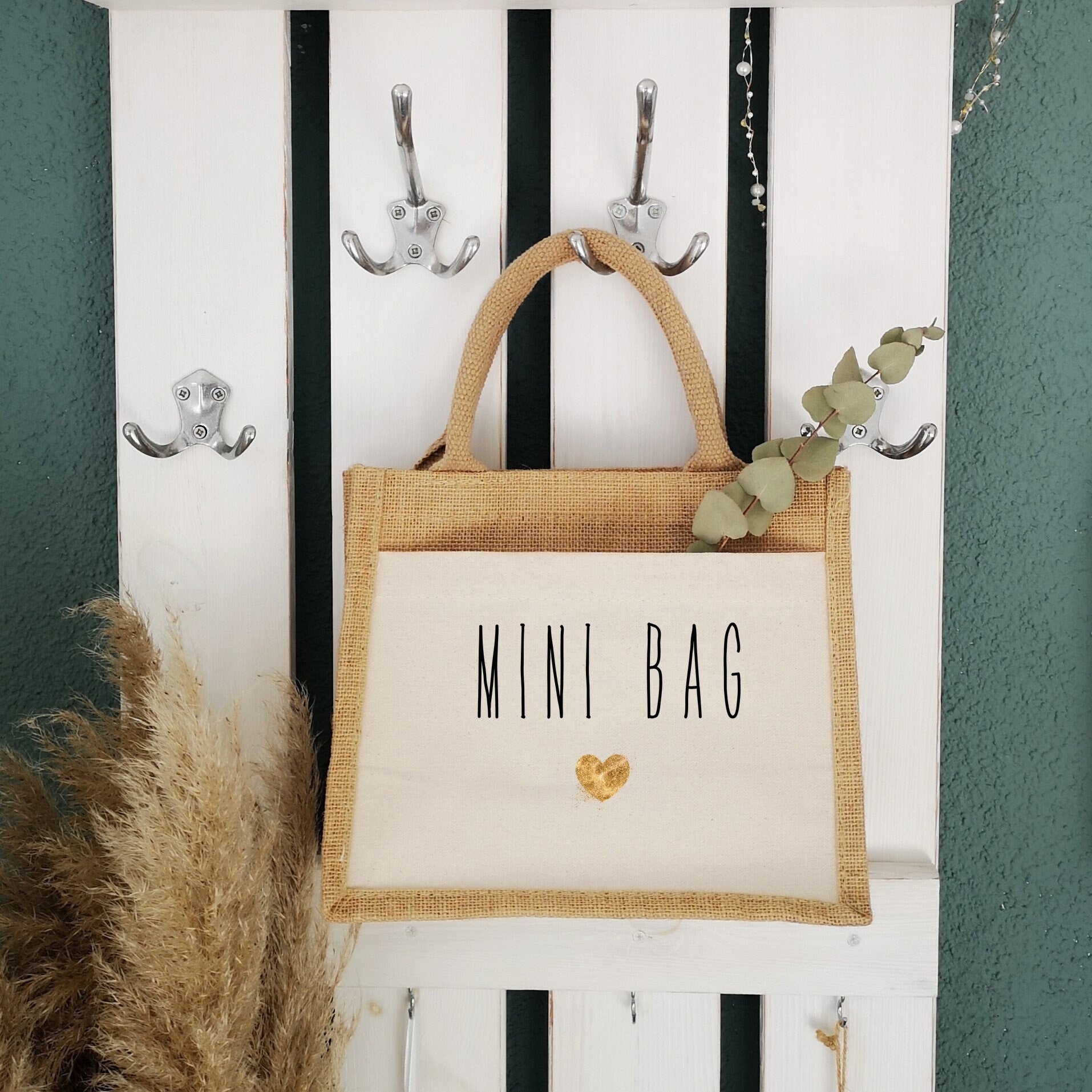 Jutetasche| Mini Bag| Einkaufstasche| Geschenk - GlamourDesign
