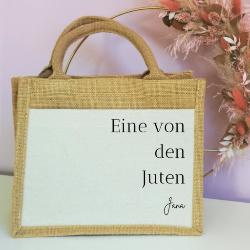 Jutetasche| personalisiert mit Namen| "Eine von den Juten"| Einkaufstasche| Geschenk - GlamourDesign