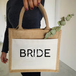 Lade das Bild in den Galerie-Viewer, Jutetasche| Braut| personalisiert mit Namen| Einkaufstasche| Geschenk - GlamourDesign
