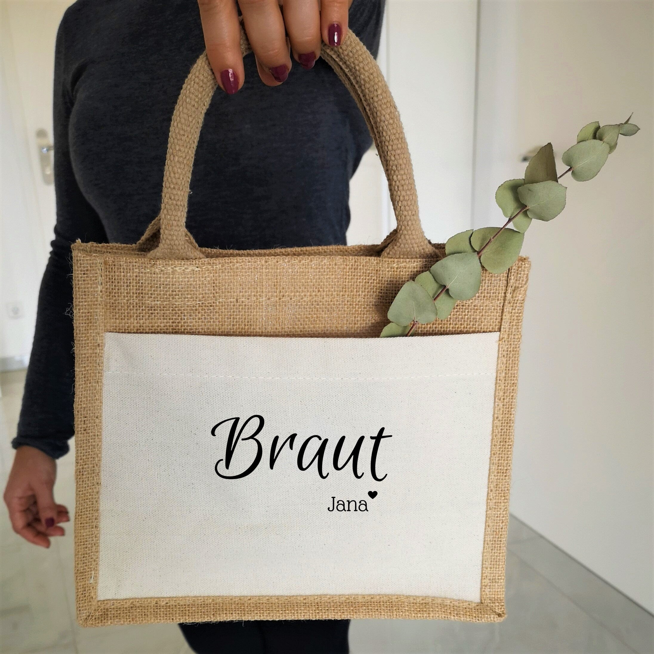 Jutetasche| JGA | Braut Namen| Einkaufstasche| Geschenk - GlamourDesign