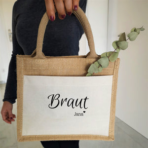 Jutetasche| JGA | Braut Namen| Einkaufstasche| Geschenk - GlamourDesign