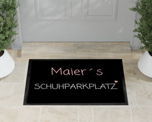 Fußmatte | Schuhparkplatz| personalisierbar mit Familiennamen - GlamourDesign
